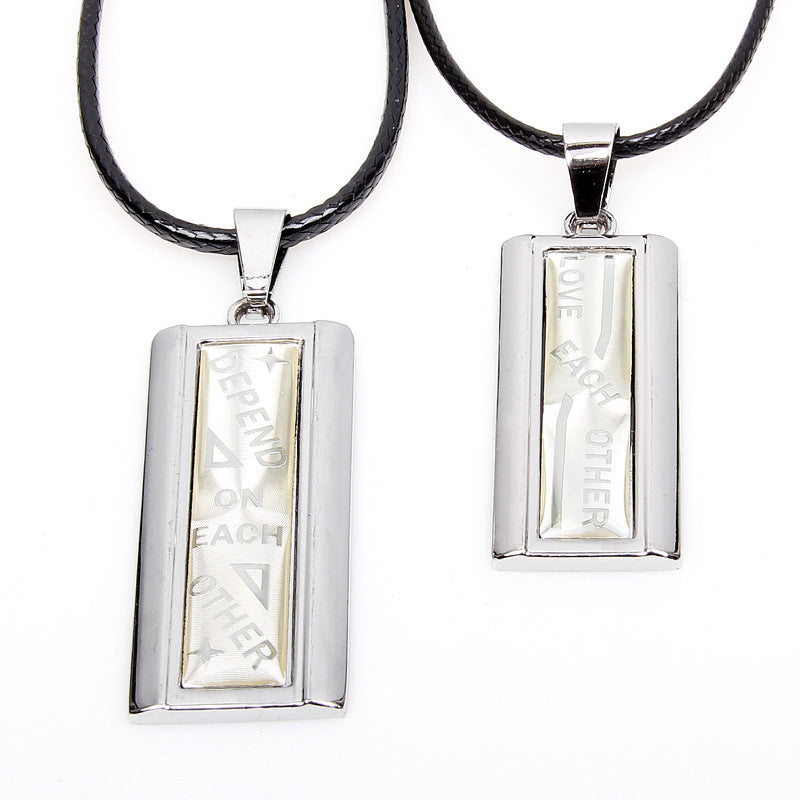 The Wheel of Fortune Hourglass Leather Couple Pendant Necklace | Spiritual Enlightenment | Unique Style