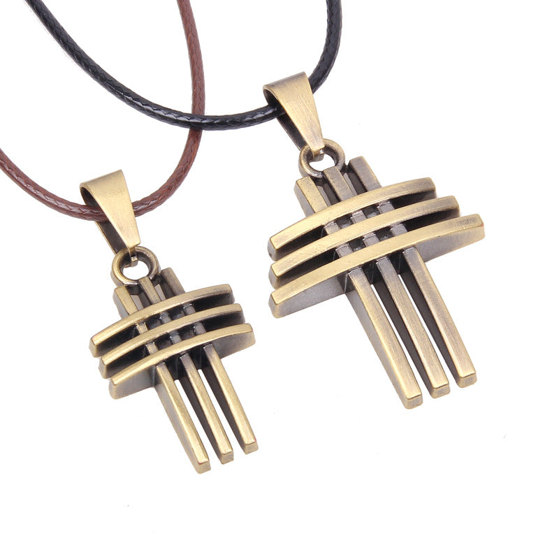 The Wheel of Fortune Hourglass Leather Couple Pendant Necklace | Spiritual Enlightenment | Unique Style