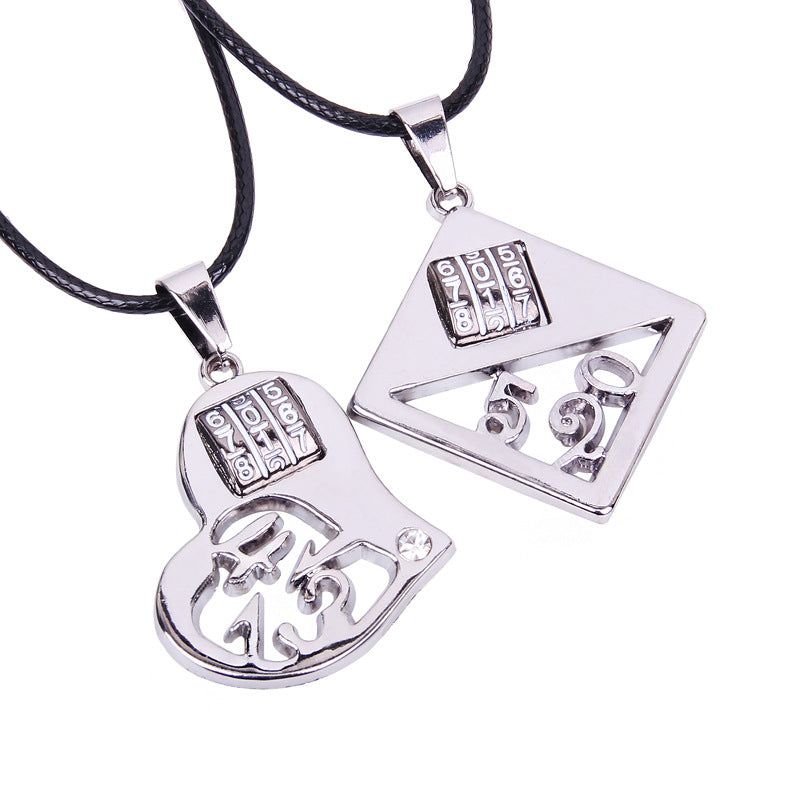 The Wheel of Fortune Hourglass Leather Couple Pendant Necklace | Spiritual Enlightenment | Unique Style