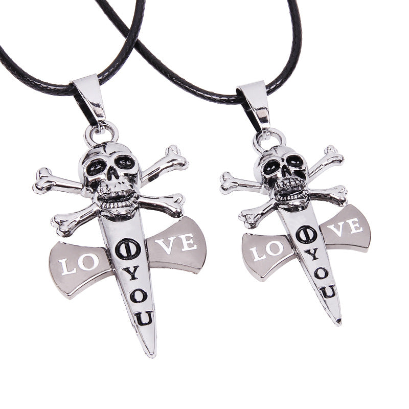 The Wheel of Fortune Hourglass Leather Couple Pendant Necklace | Spiritual Enlightenment | Unique Style