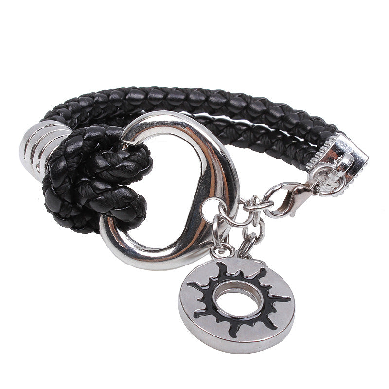 Snake leather woven bracelet men's personality fashion flame sun