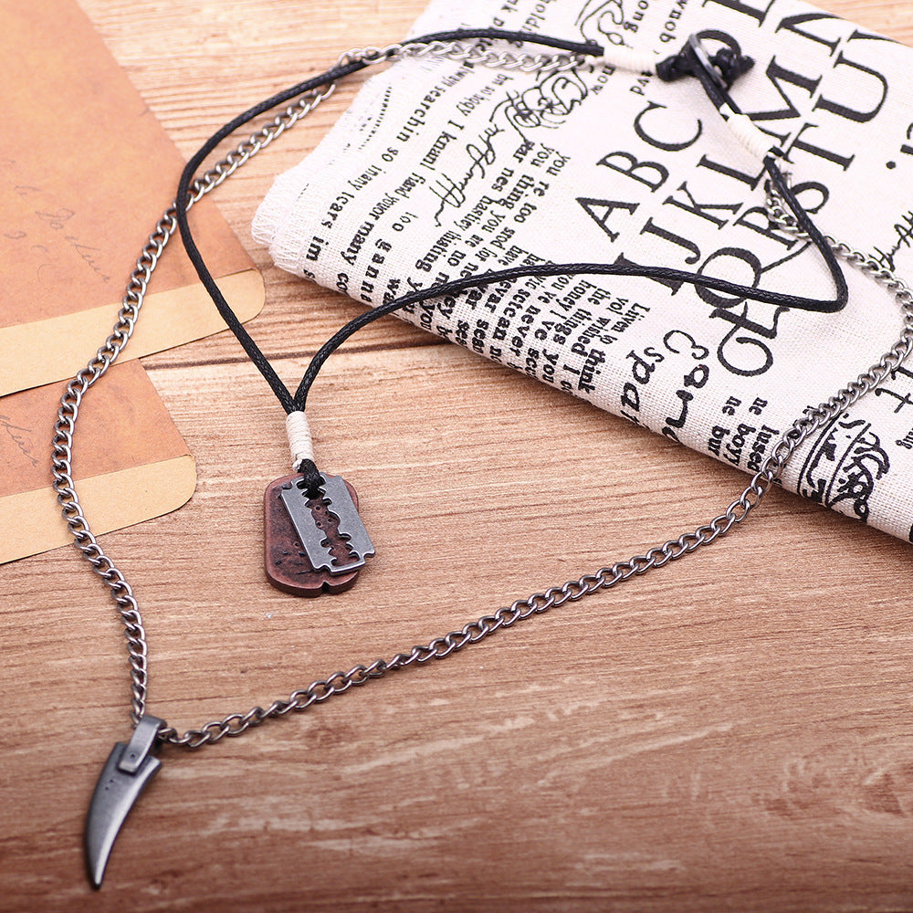 Retro Trendy Alloy Chain | Men's Energy Protection Long Necklace