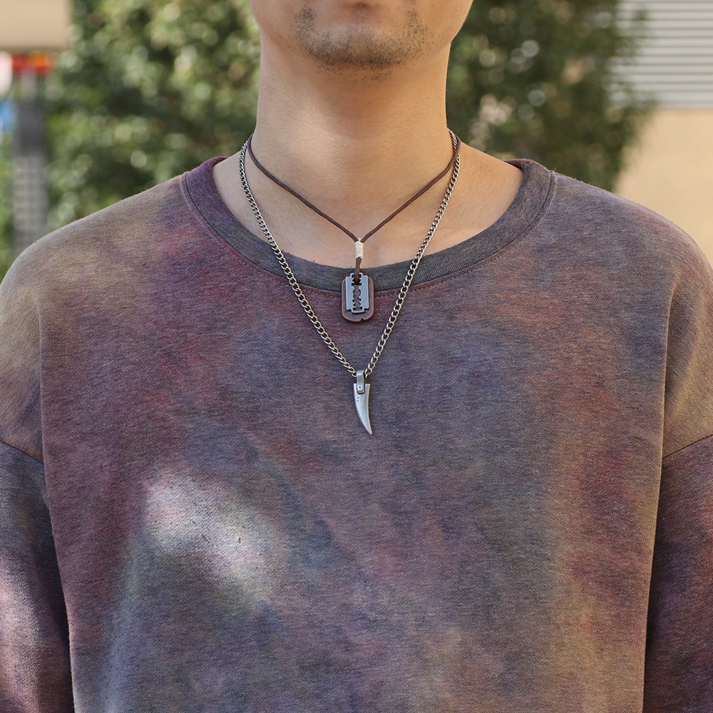 Retro Trendy Alloy Chain | Men's Energy Protection Long Necklace
