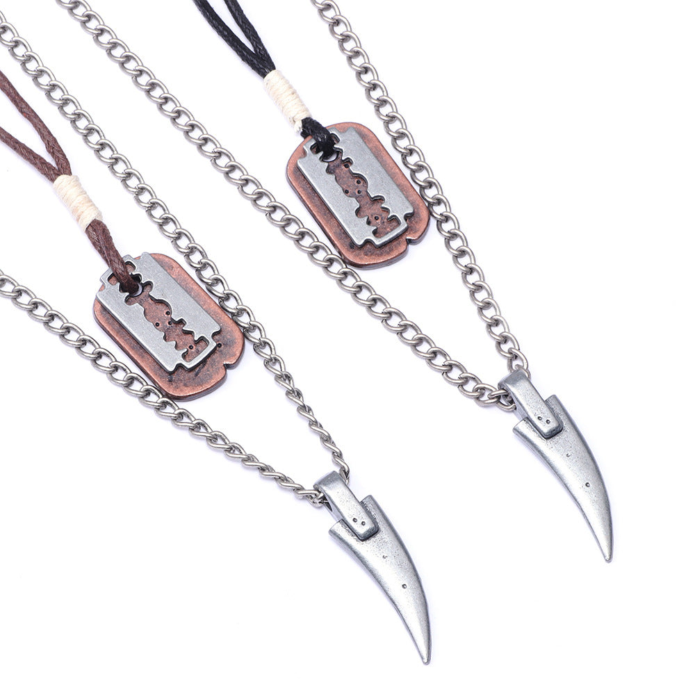 Retro Trendy Alloy Chain | Men's Energy Protection Long Necklace