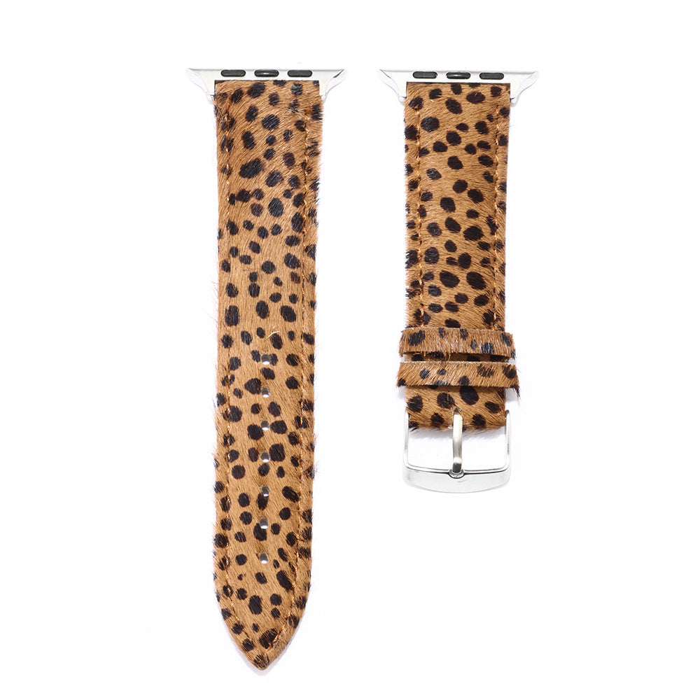 Leopard Totem PU Leather Horsehair Apple Watch Band | Fashionable & Individual | Versatile