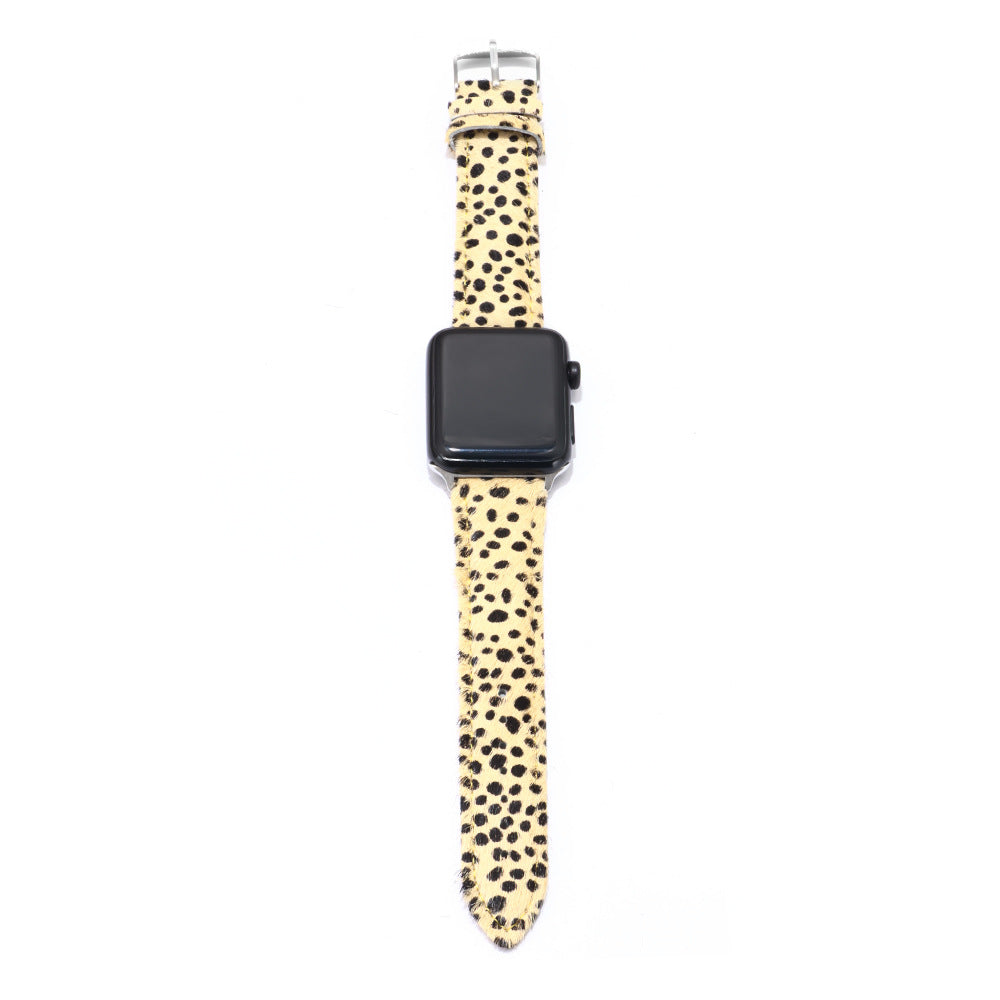 Leopard Totem PU Leather Horsehair Apple Watch Band | Fashionable & Individual | Versatile