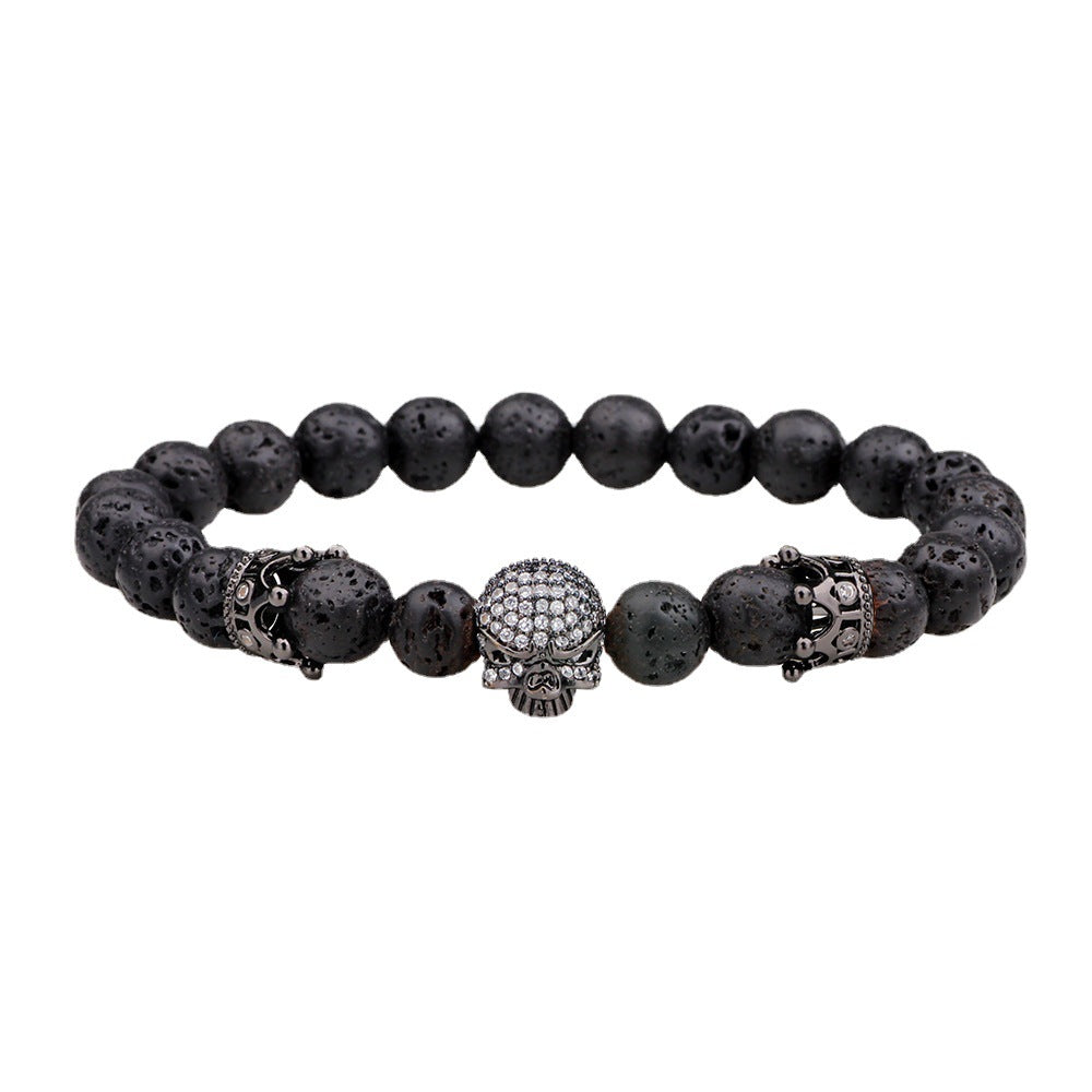 Chakra-Energie-Yoga-Armband aus Vulkanstein | Kronenschutz | Natürliches Material 