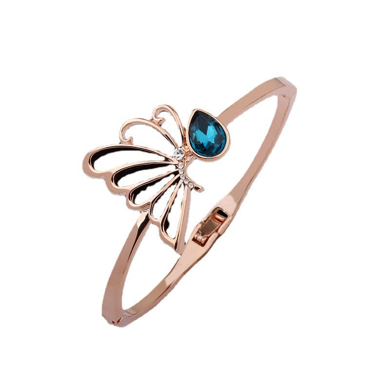 Spiritual Metamorphosis Symbol 925 Silver Butterfly Bracelet Simple Daily Accessory