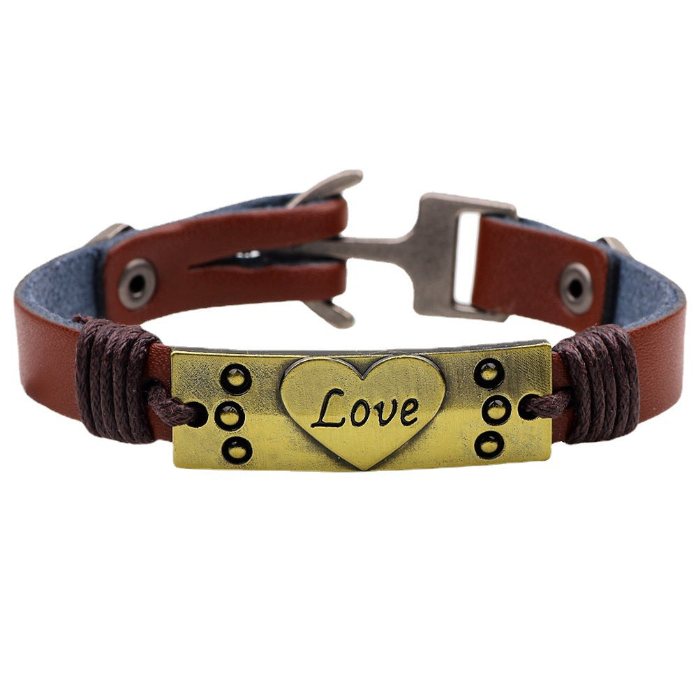 Spiritual Connection Guardian Alloy Leather DIY Braided Bracelet | Token of Love for Couples and Besties