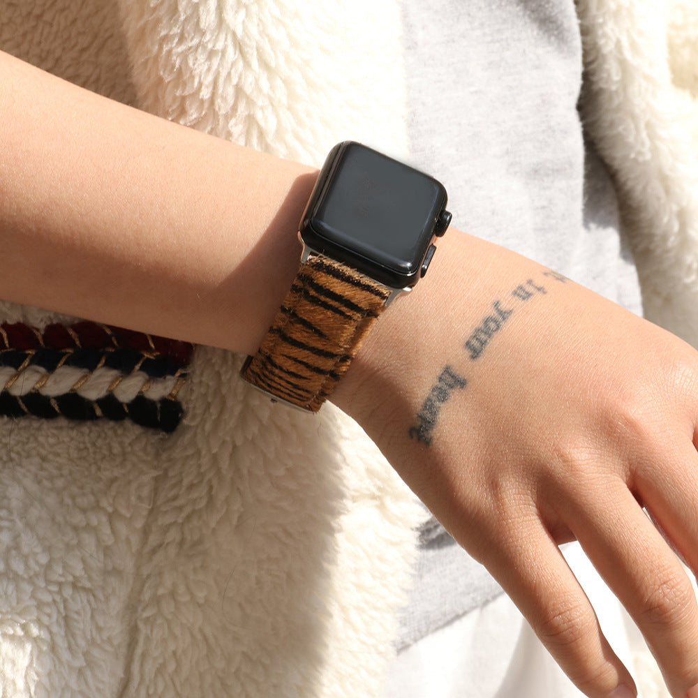 Spiritual Zebra Pattern Horsehair Apple Watch Wristband | Trendy and Individual | Fashionable and Versatile