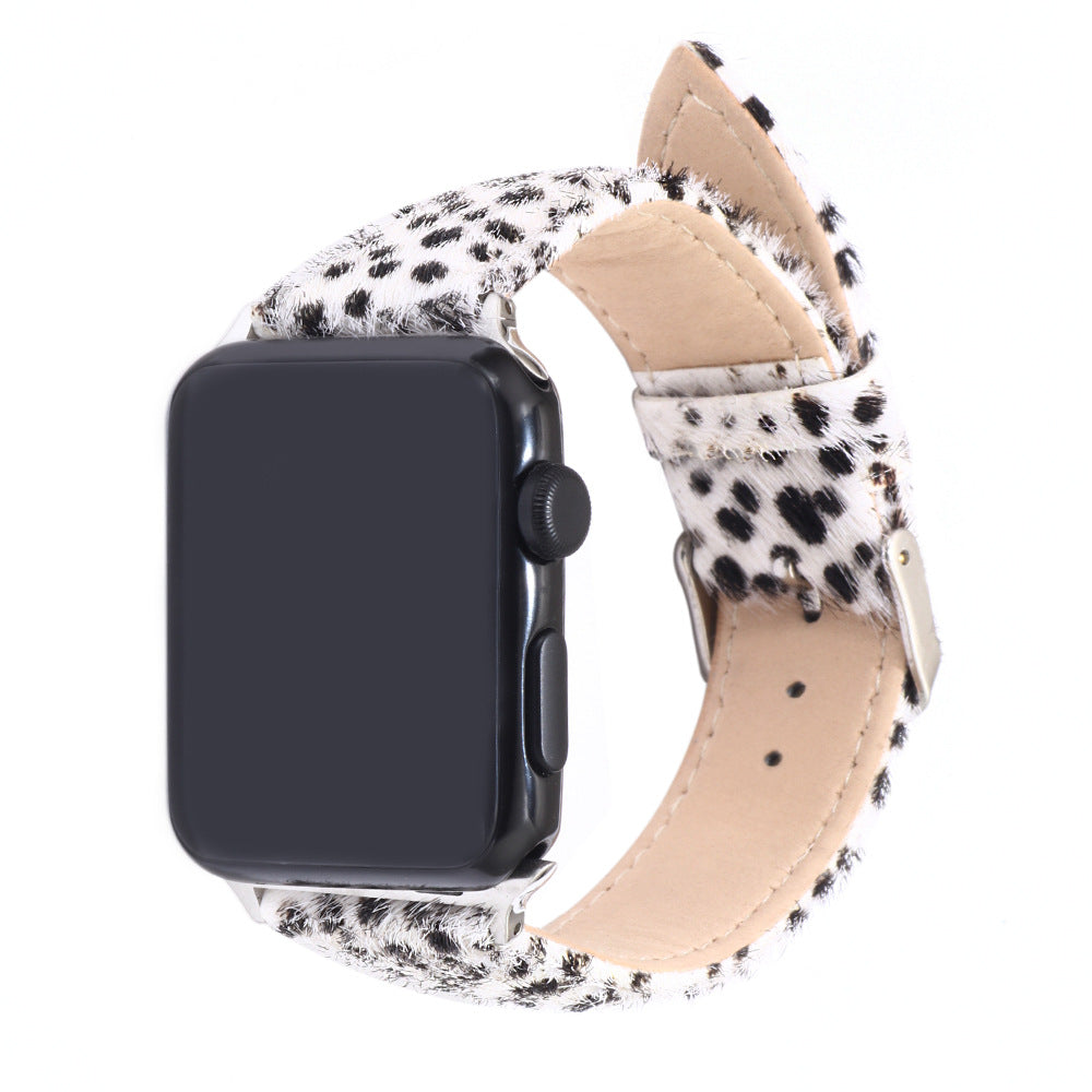 Leopard Totem PU Leather Horsehair Apple Watch Band | Fashionable & Individual | Versatile