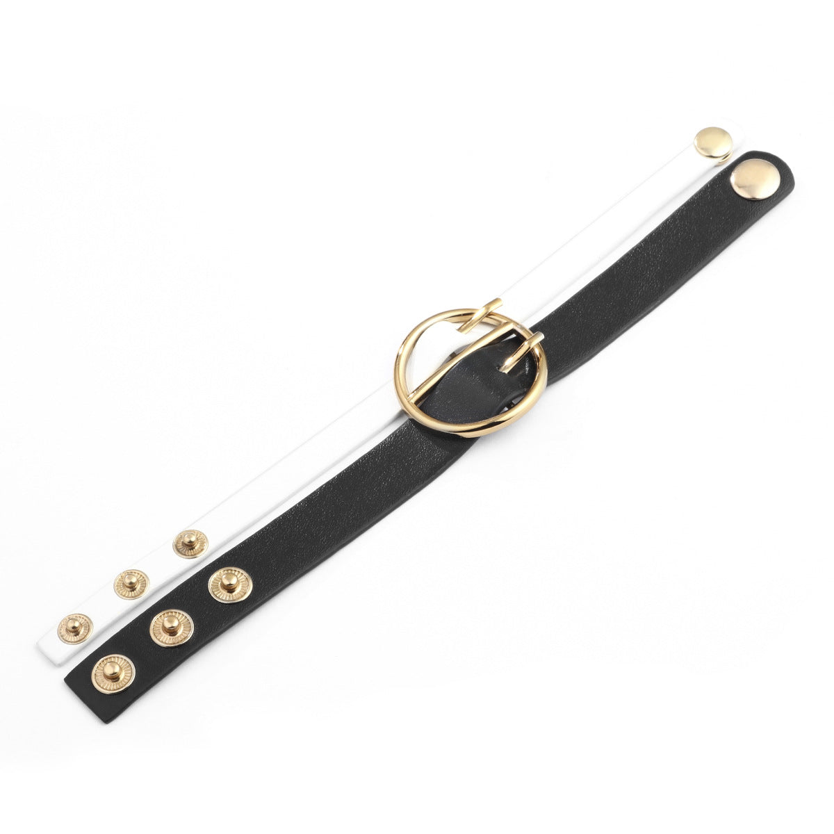Mysterious Geometric Symbol Leather Bracelet | Stylish and Individual Black - White Ring Hand Jewelry
